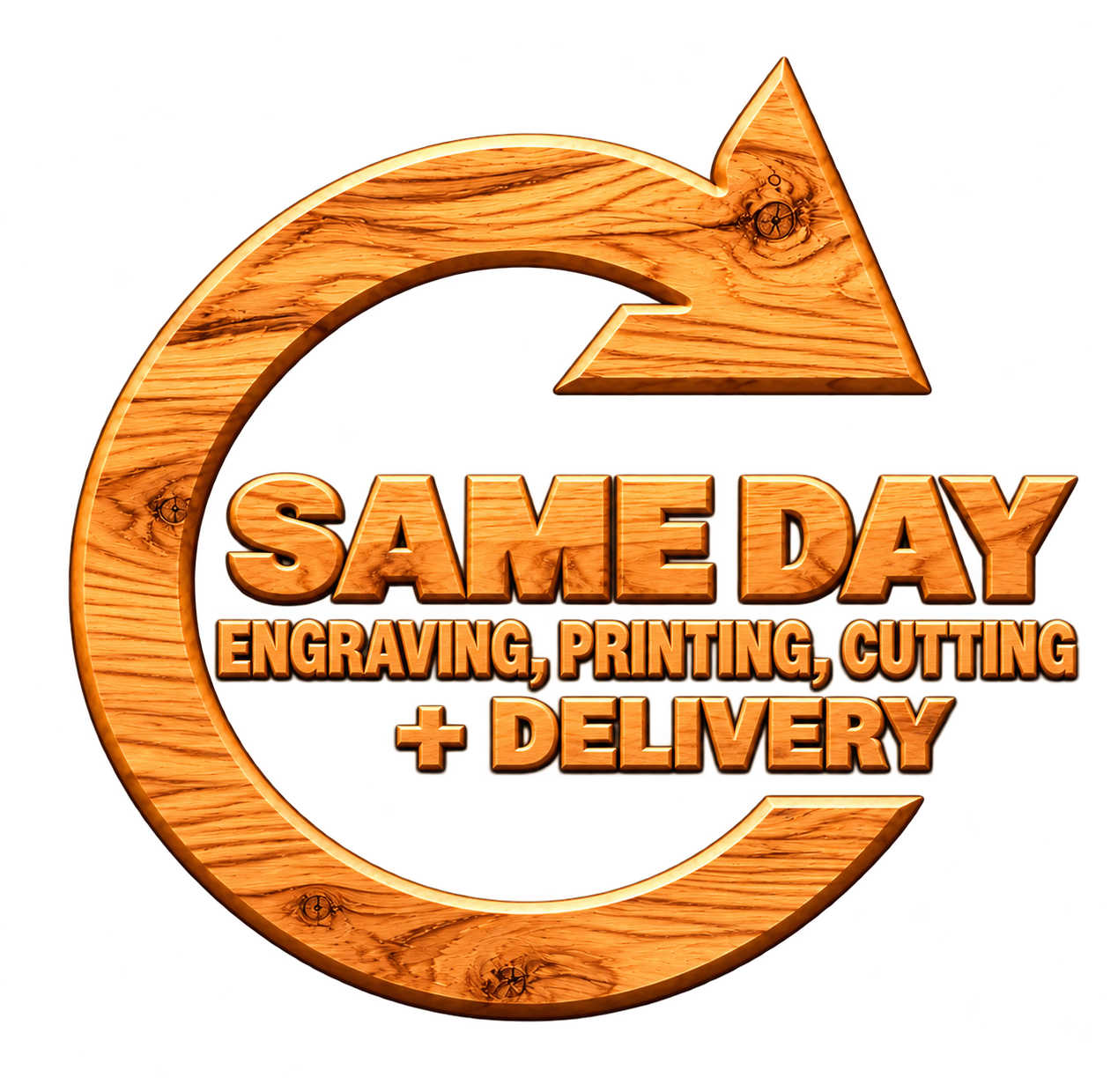 Same Day Wood Cutting, Engraving & Delivery